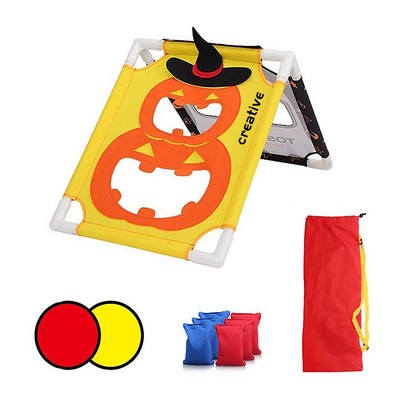 Oxford PVC Collapsible Portable Cornhole Game Set w/8 Bean Bags & Carry Case