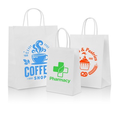 White Kraft Paper Shopper Tote Bag